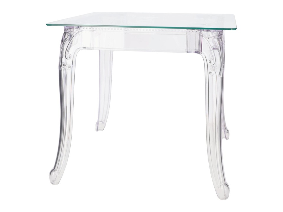 Stół Ghost 80x80cm kwadratowy transparentny - Intesi